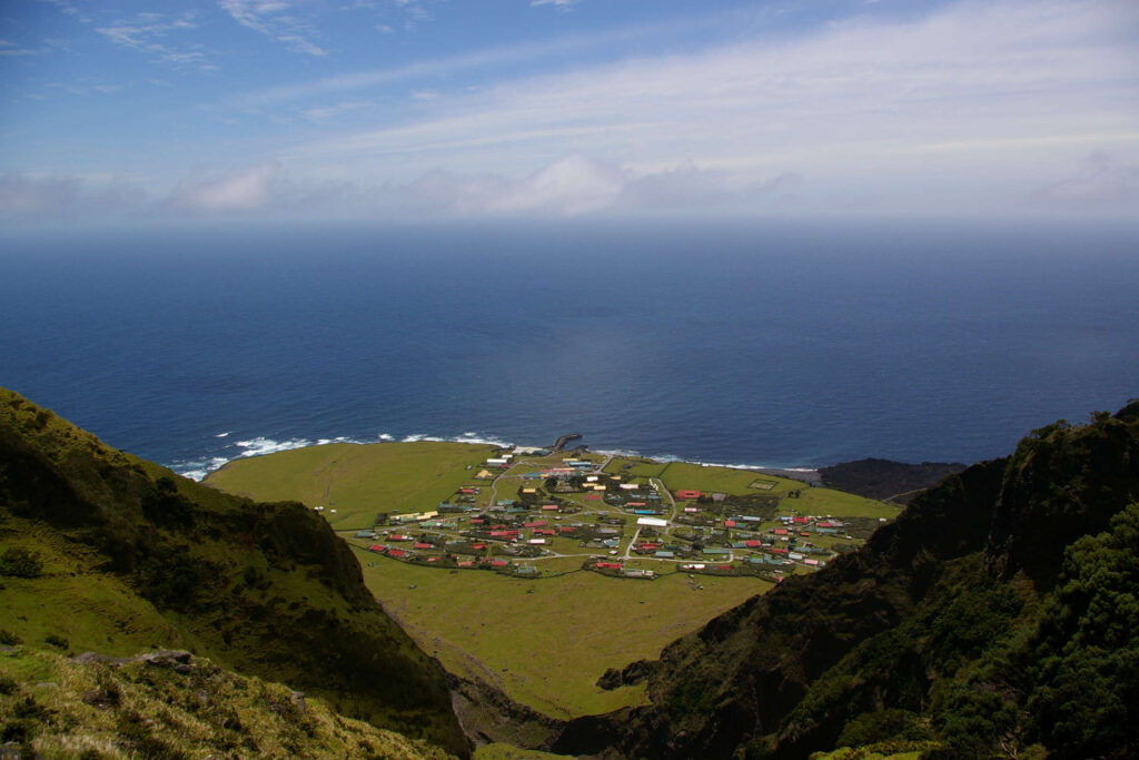 Tristan da Cunha – Blick auf Siedlung