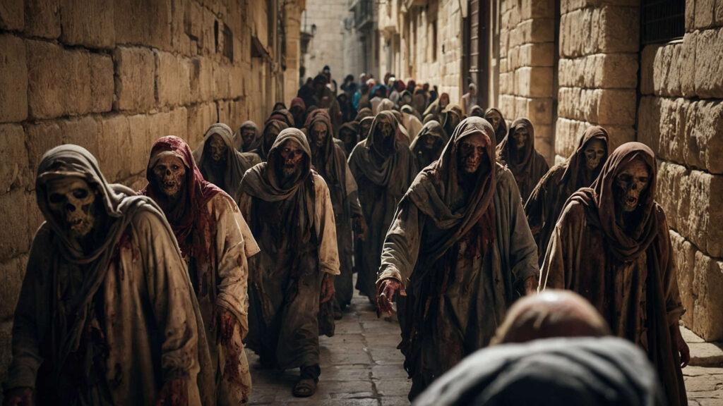 Zombies laufen durch die Gassen Jerusalems
